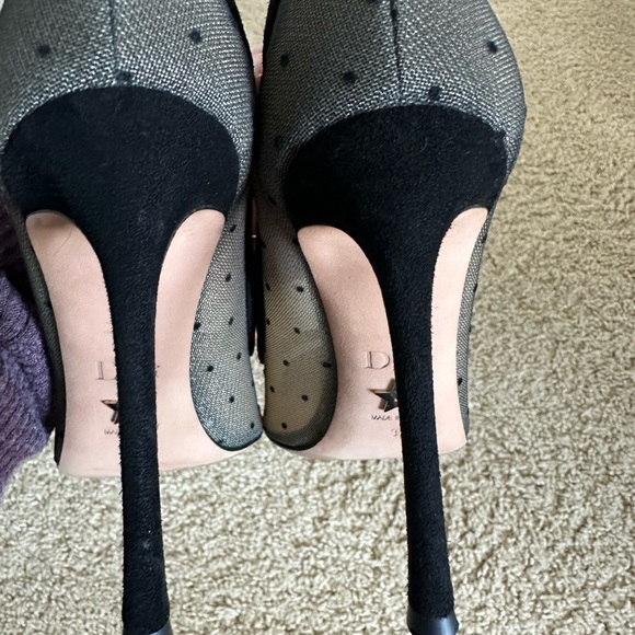 Christian Dior Black Mesh Polka Dot Pointed Toe Stiletto Heel - Picture 6 of 8
